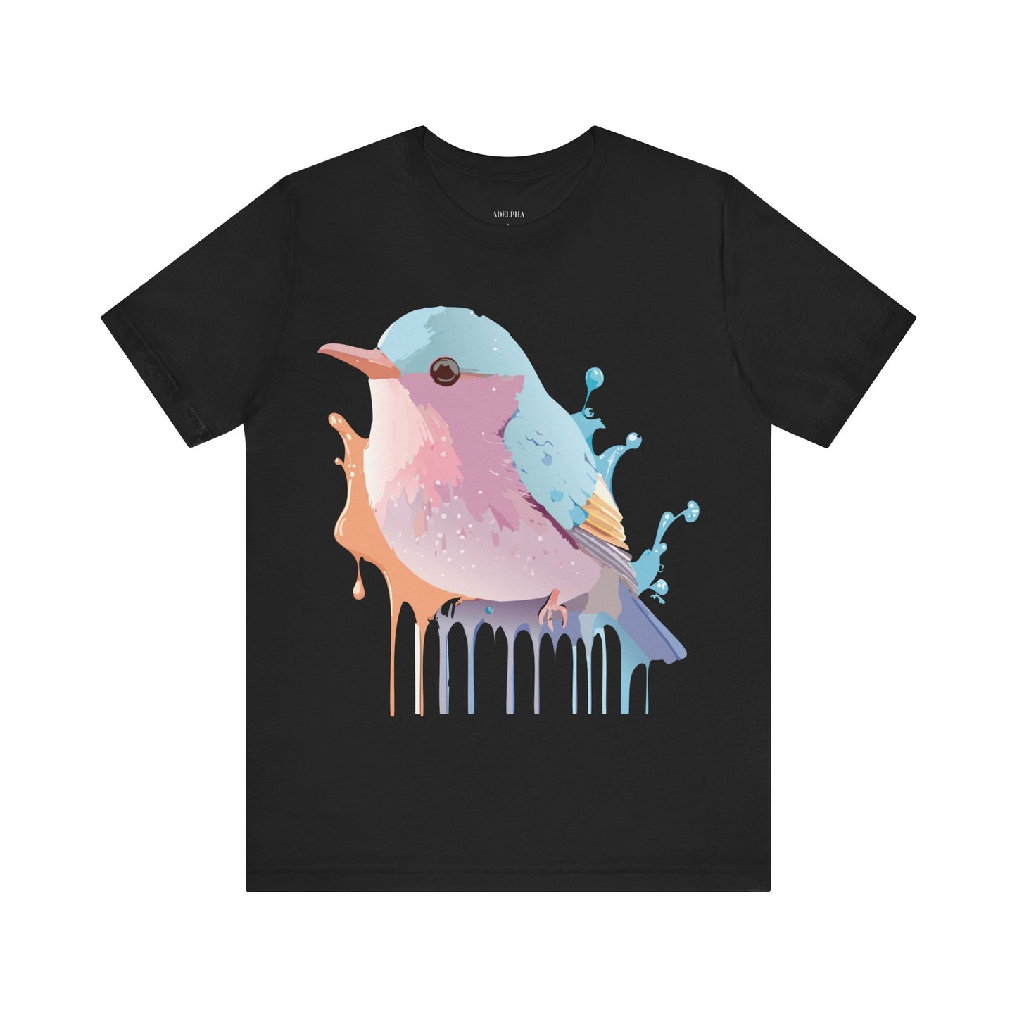 Natural Cotton Tee Shirt with Bird