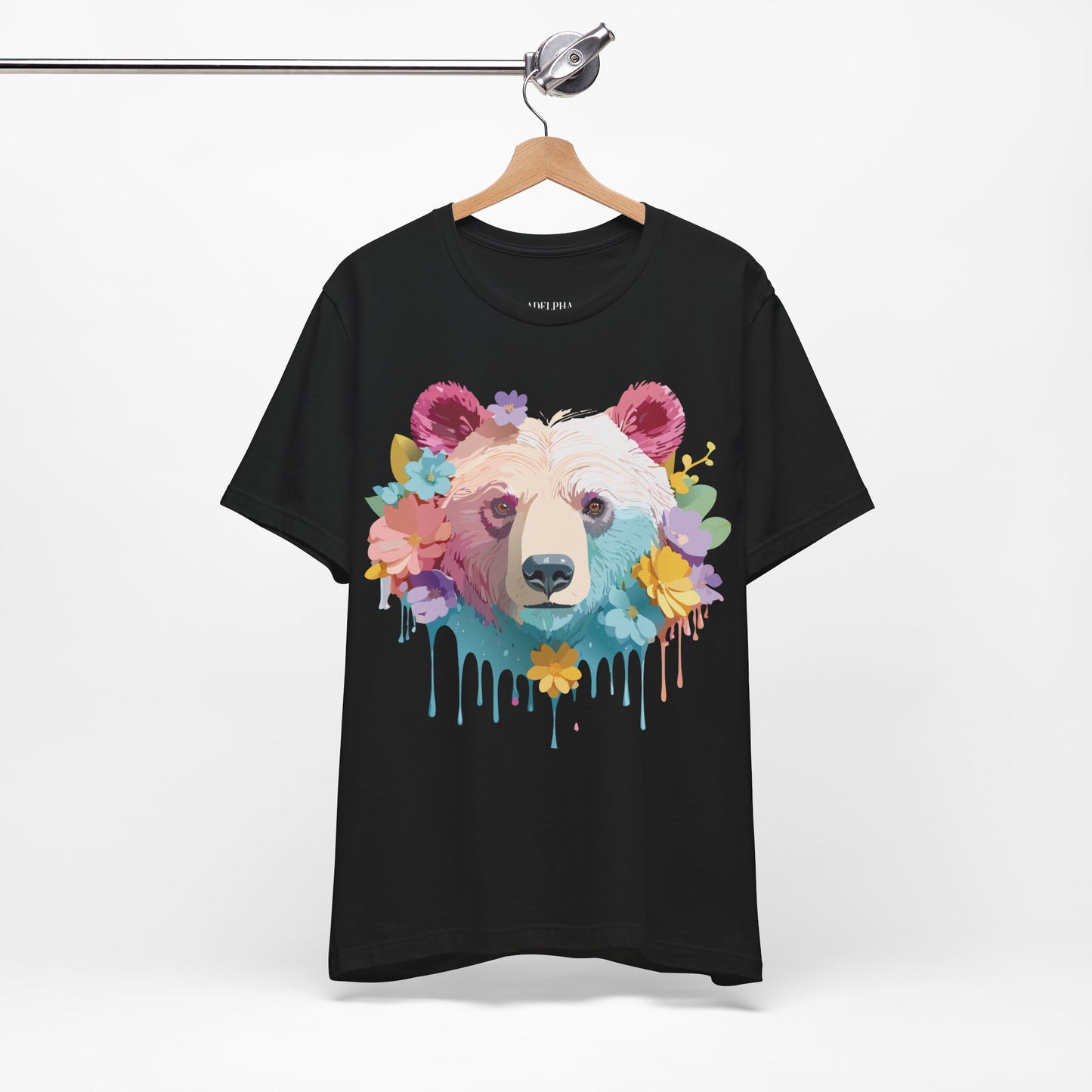 Natural Cotton Tee Shirt with Bear