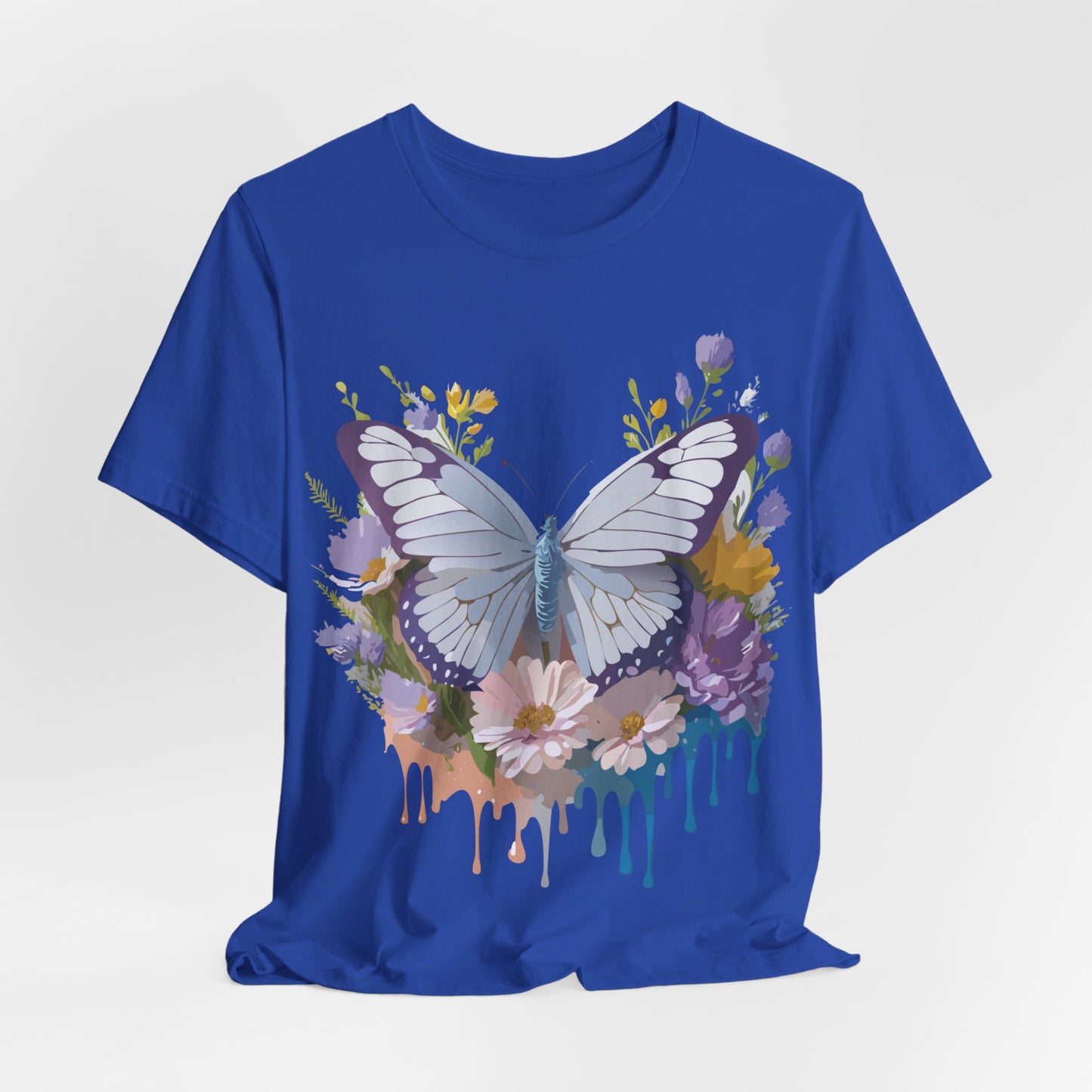 Natural Cotton Tee Shirt with Butterfly