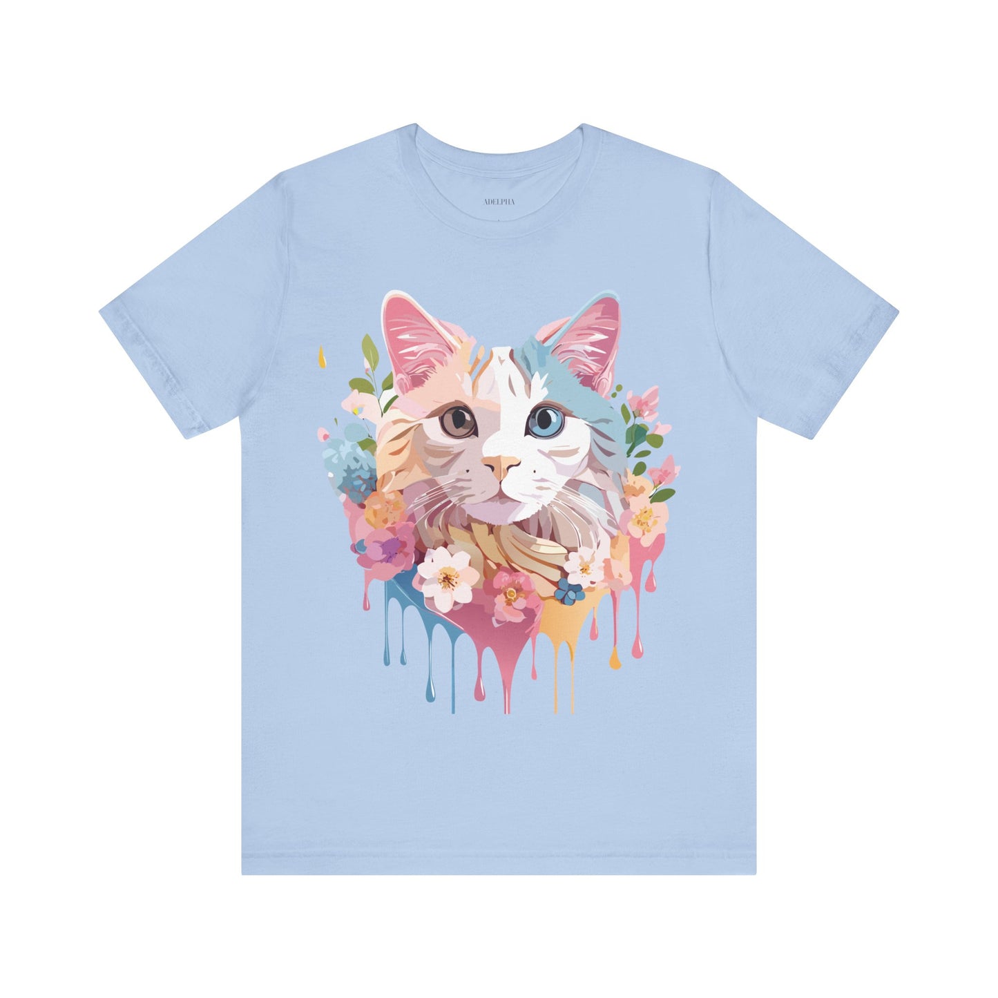 Natural Cotton Tee Shirt with Cat