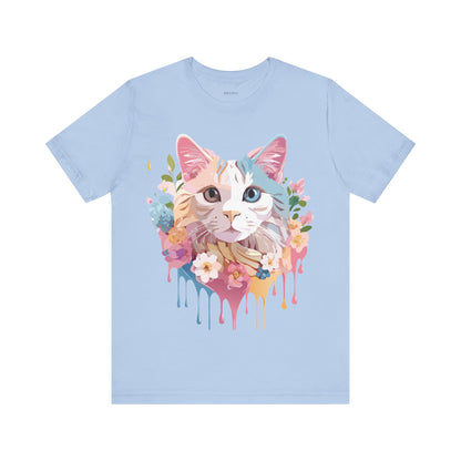 Natural Cotton Tee Shirt with Cat Printify