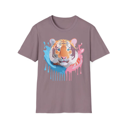 Tiger Shirt Unisex Animal Print Tee Gildan Softstyle 64000 Cotton