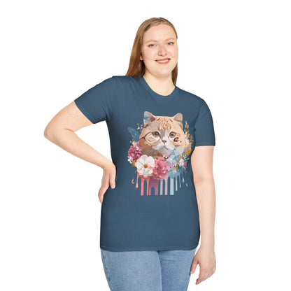 Cat Shirt Unisex Cat Tee Kitten Print Softstyle Gildan 64000