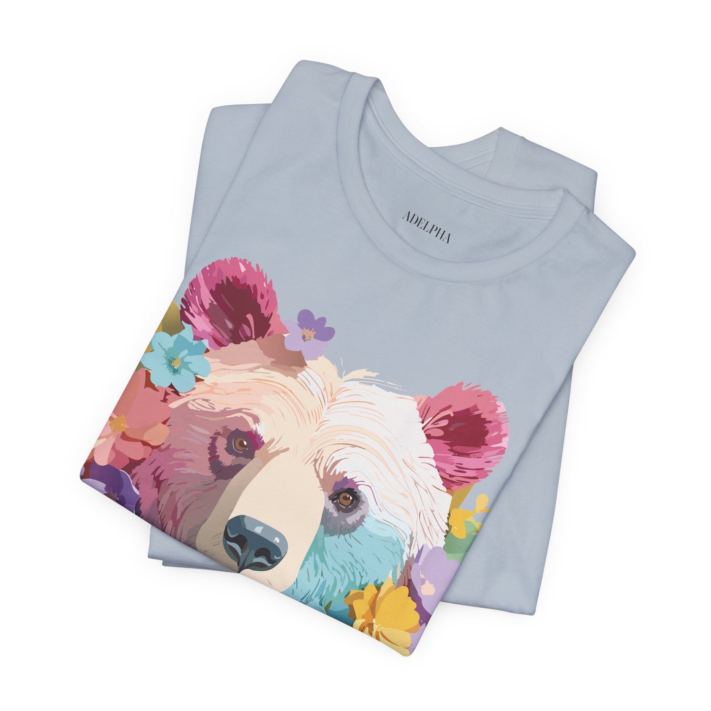 Natural Cotton Tee Shirt with Bear