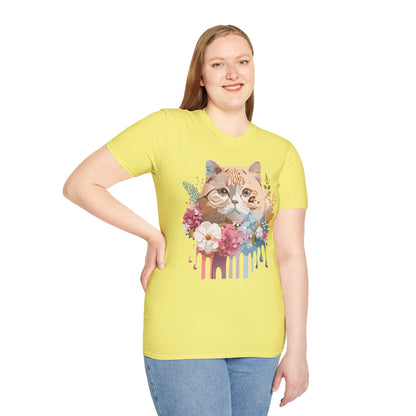 Cat Shirt Unisex Cat Tee Kitten Print Softstyle Gildan 64000