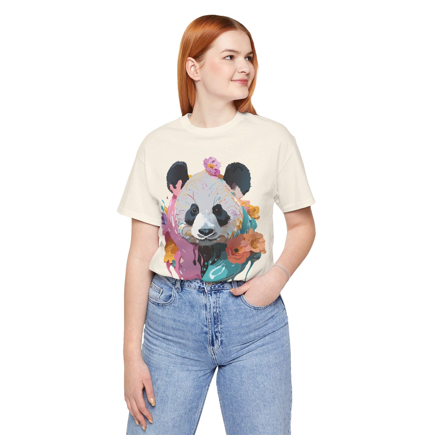 T-shirt en coton naturel avec panda