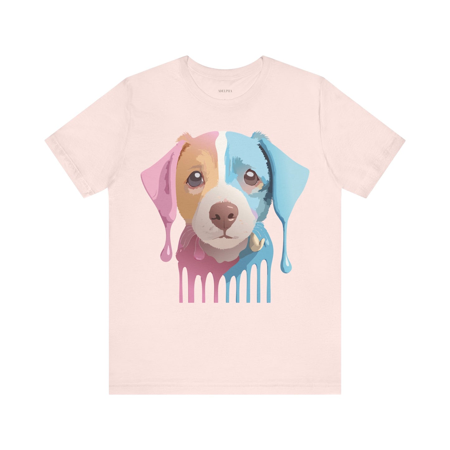 Natural Cotton Tee Shirt with Dog