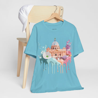 Natural Cotton Tee Shirt - Beautiful Places Collection - Rome Printify