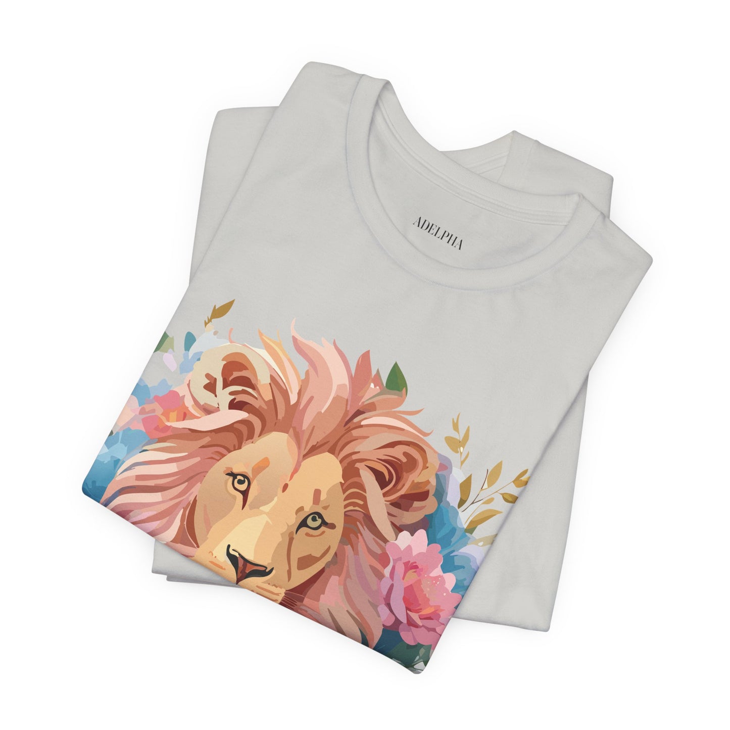 Natural Cotton Tee Shirt with Lion