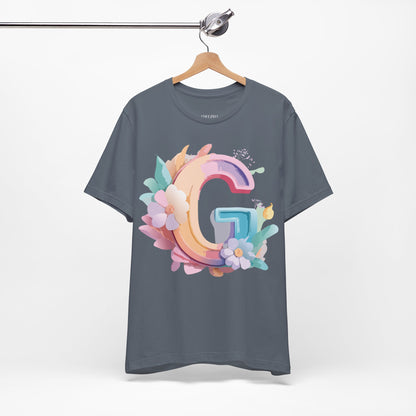 Natural Cotton Tee Shirt - Letters Collection - G Printify