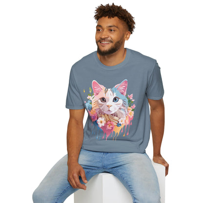Cat Shirt Unisex Softstyle Tee 100 Percent Ring Spun Cotton Kitten Tee