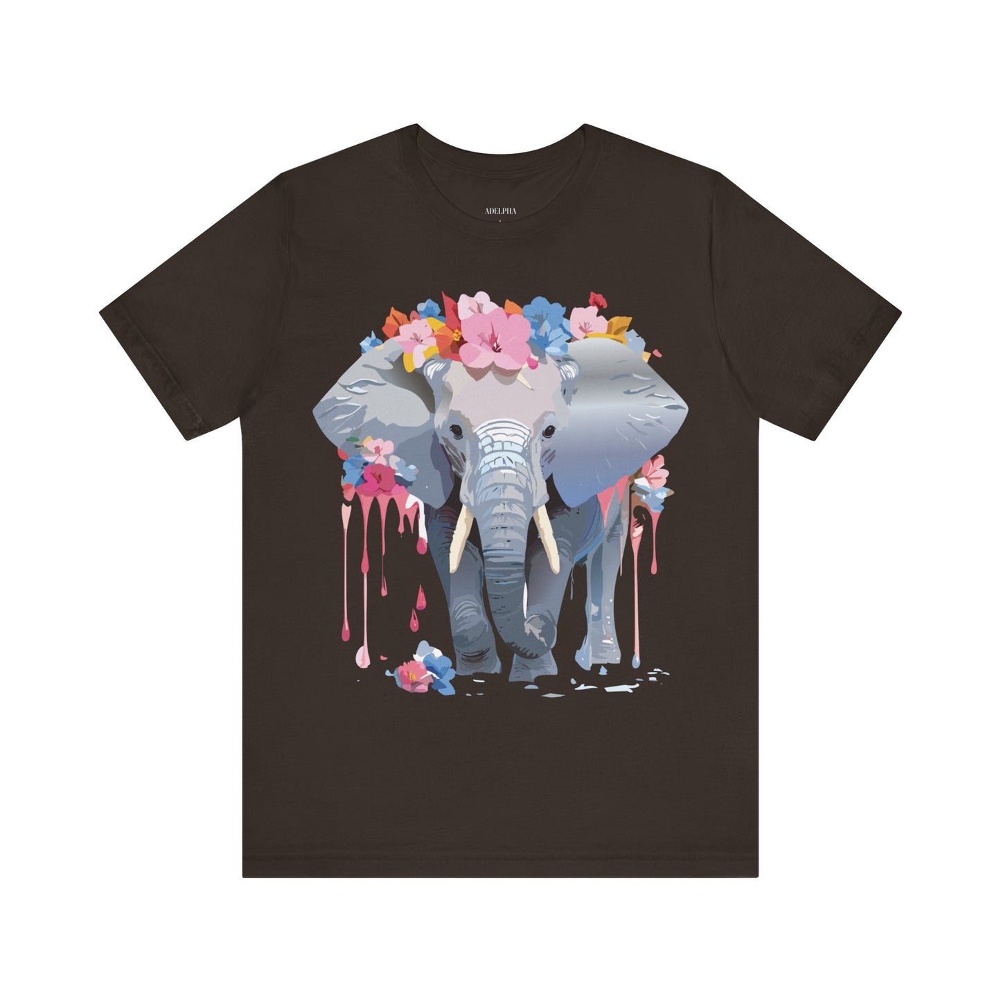 T-shirt en coton naturel avec motif éléphant