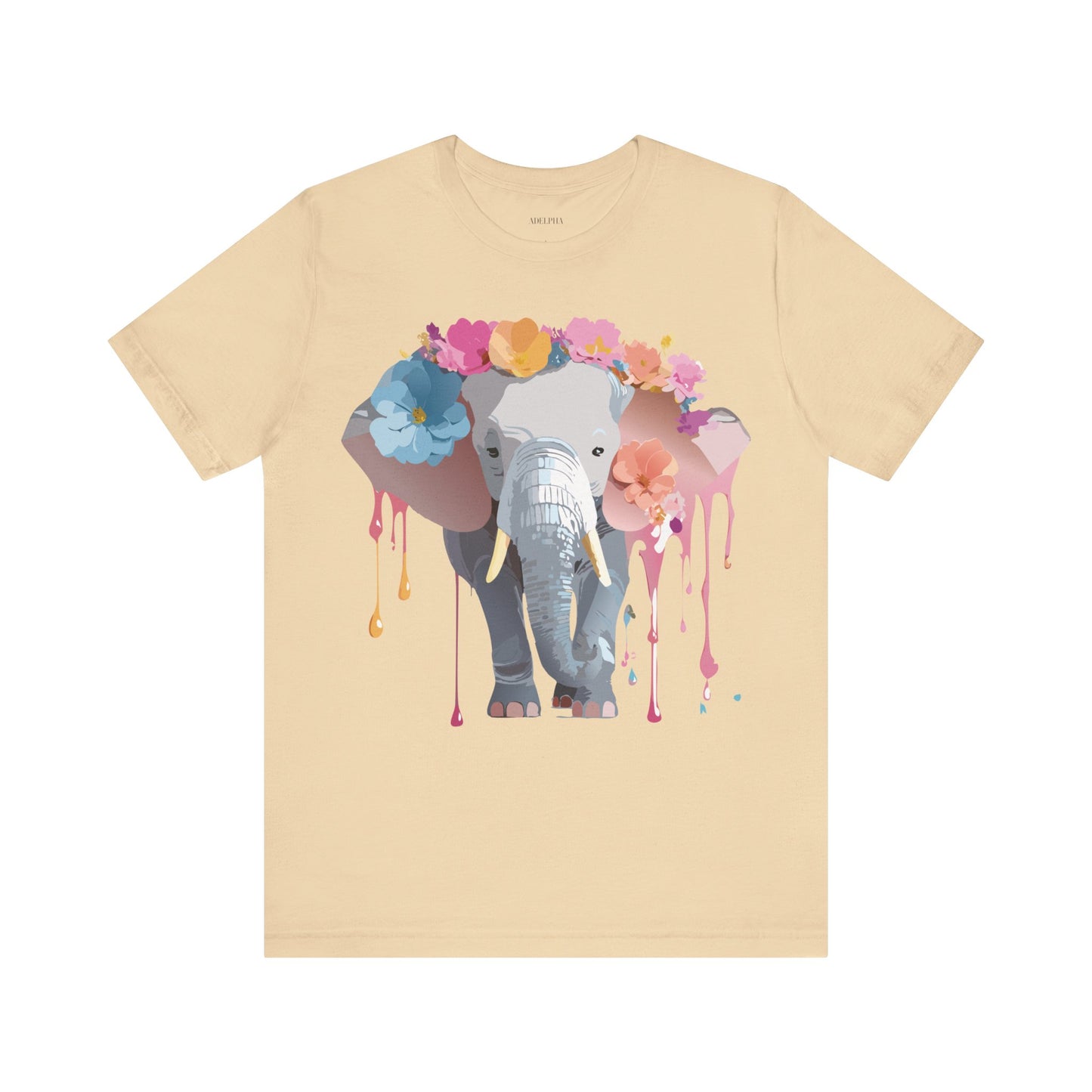 T-shirt en coton naturel avec motif éléphant