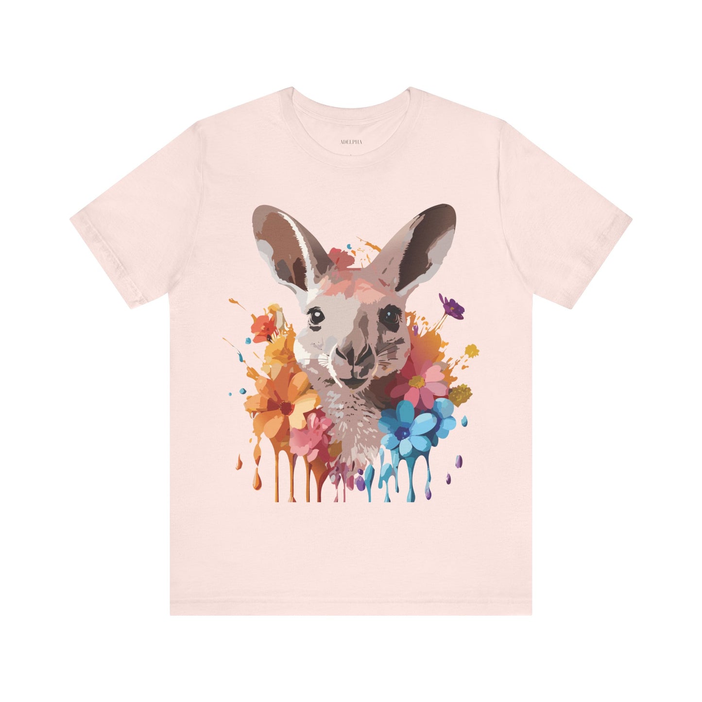 Natural Cotton Tee Shirt with Kangaroo