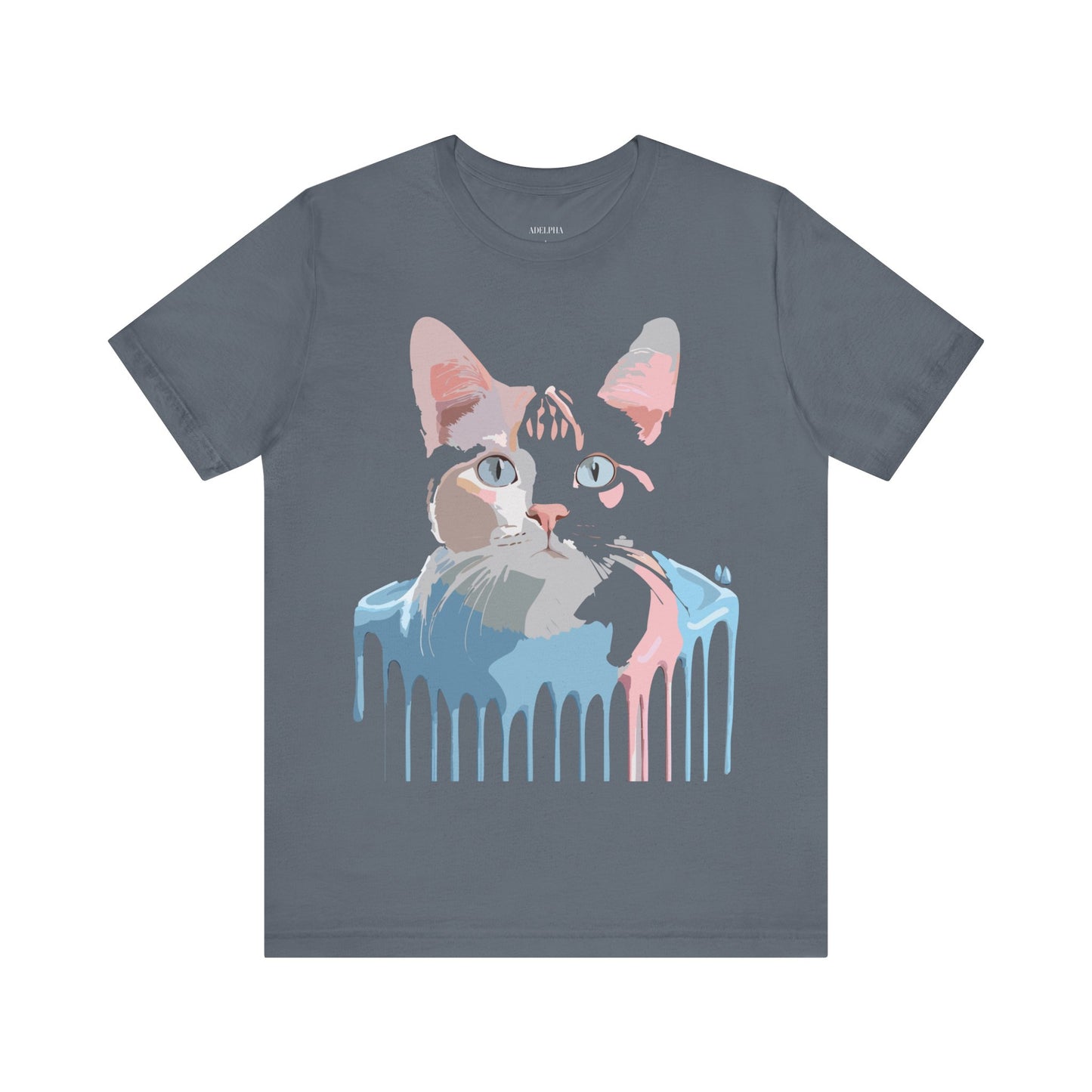 Natural Cotton Tee Shirt with Cat