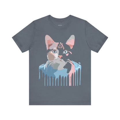 Natural Cotton Tee Shirt with Cat Printify