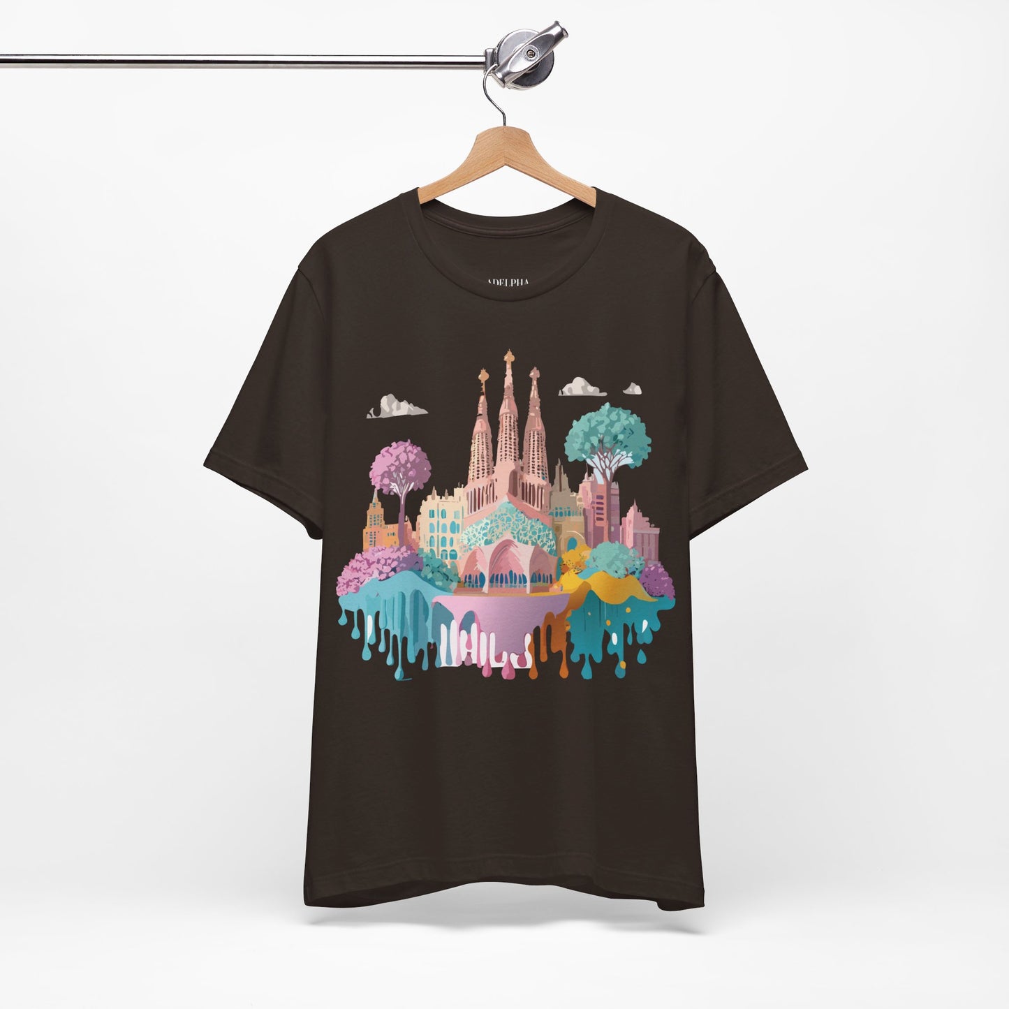 Natural Cotton Tee Shirt - Beautiful Places Collection - Barcelona