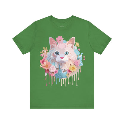 Natural Cotton Tee Shirt with Cat Printify
