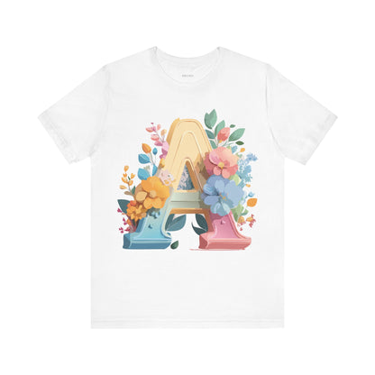 Natural Cotton Tee Shirt - Letters Collection - A Printify