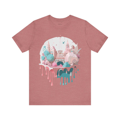 Natural Cotton Tee Shirt - Beautiful Places Collection - Paris Printify