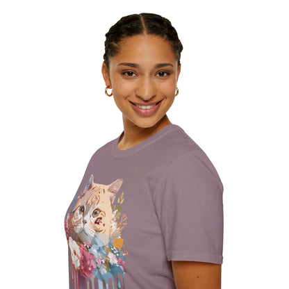 Cat Shirt Unisex Cat Tee Kitten Print Softstyle Gildan 64000