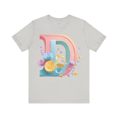 Natural Cotton Tee Shirt - Letters Collection - D Printify