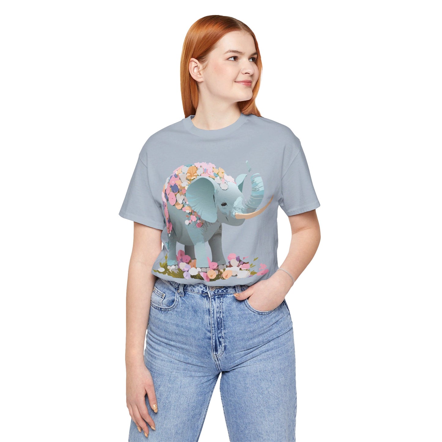 T-Shirt aus natürlicher Baumwolle mit Elefant