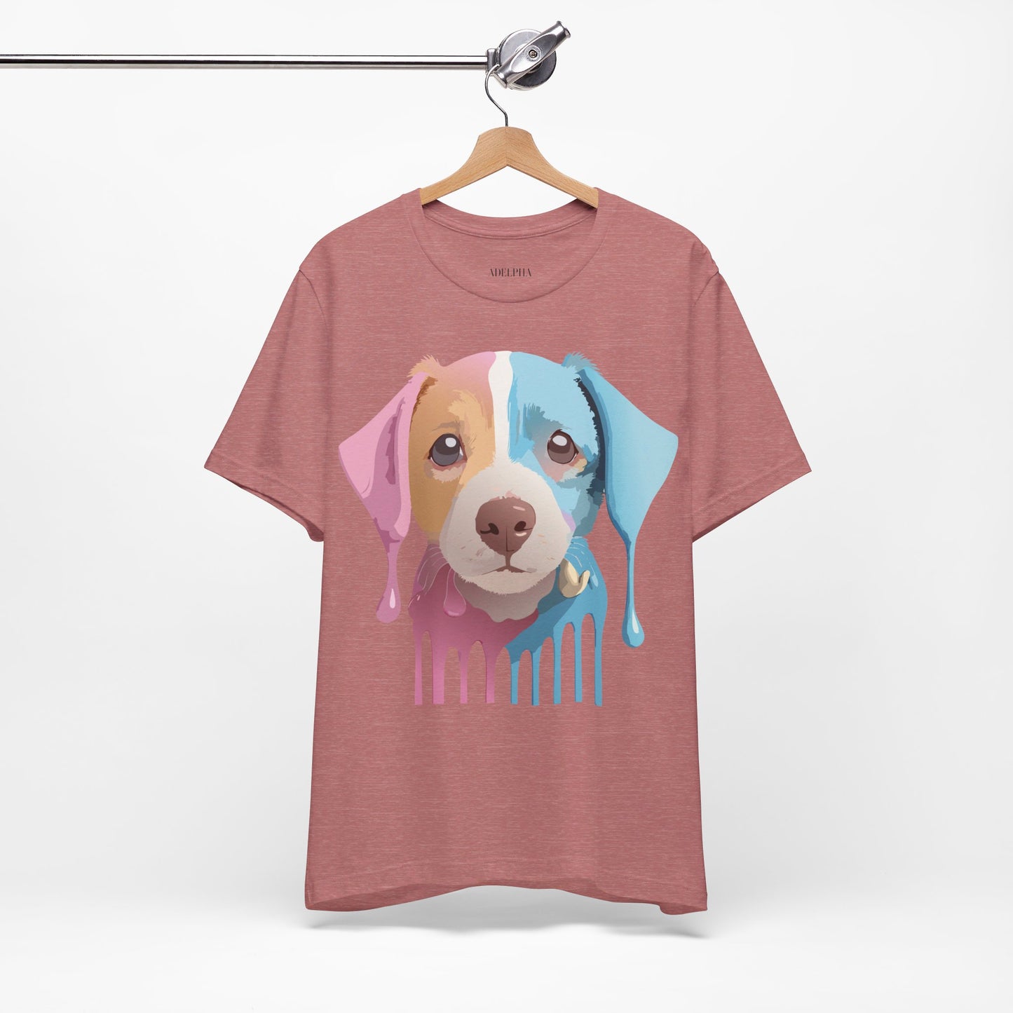 Natural Cotton Tee Shirt with Dog