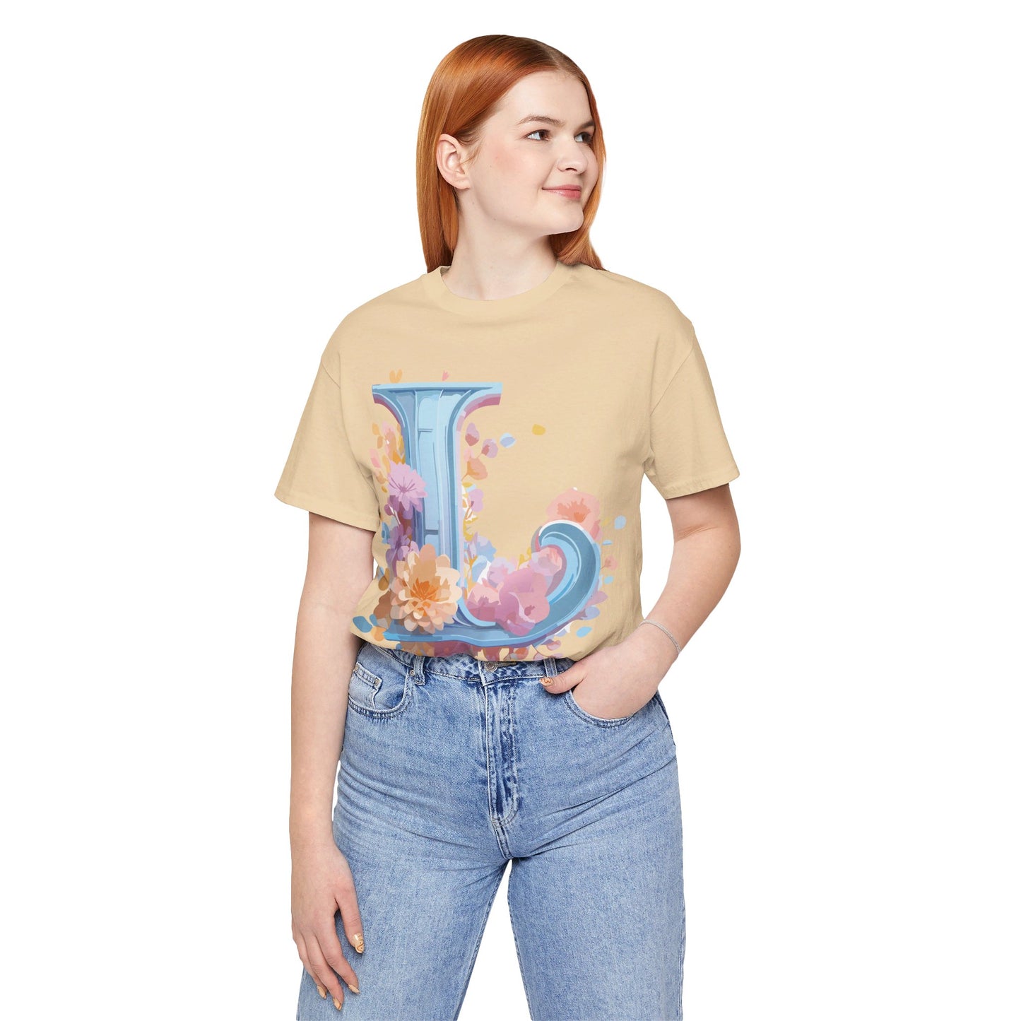 T-Shirt aus natürlicher Baumwolle – Letters Collection – L