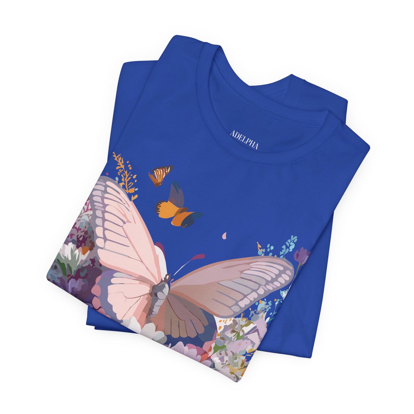 Natural Cotton Tee Shirt with Butterfly