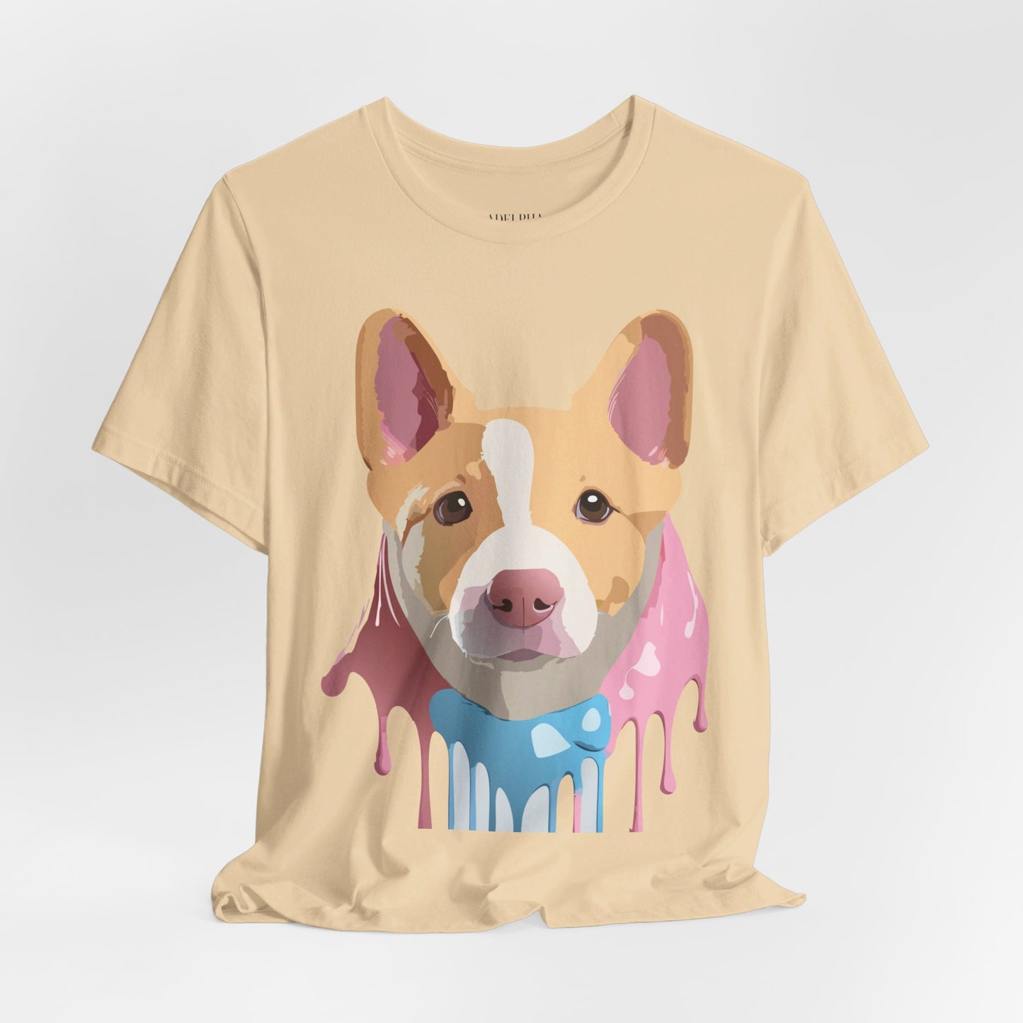 Natural Cotton Tee Shirt with Dog