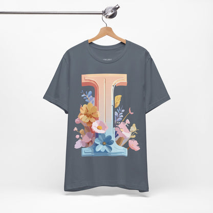 Natural Cotton Tee Shirt - Letters Collection - I Printify