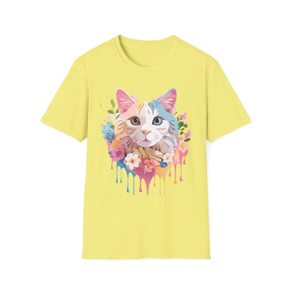 Cat Shirt Unisex Softstyle Tee 100 Percent Ring Spun Cotton Kitten Tee