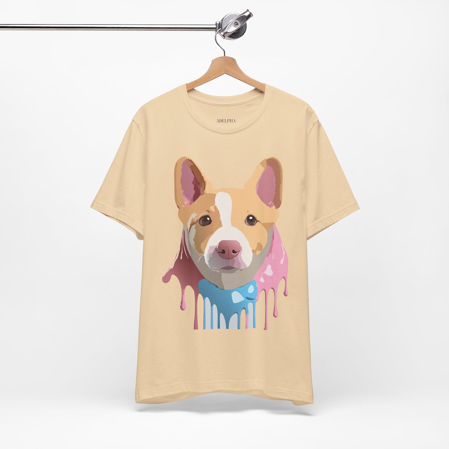 Natural Cotton Tee Shirt with Dog