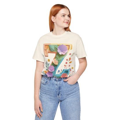Natural Cotton Tee Shirt - Letters Collection - Z Printify
