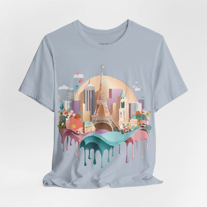 Natural Cotton Tee Shirt - Beautiful Places Collection - Paris Printify