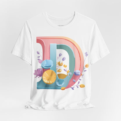 Natural Cotton Tee Shirt - Letters Collection - D Printify