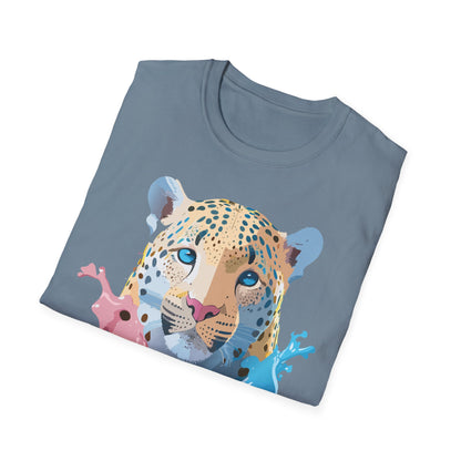 Unisex Cheetah Print Gildan Softstyle 64000 Short Sleeve T Shirt