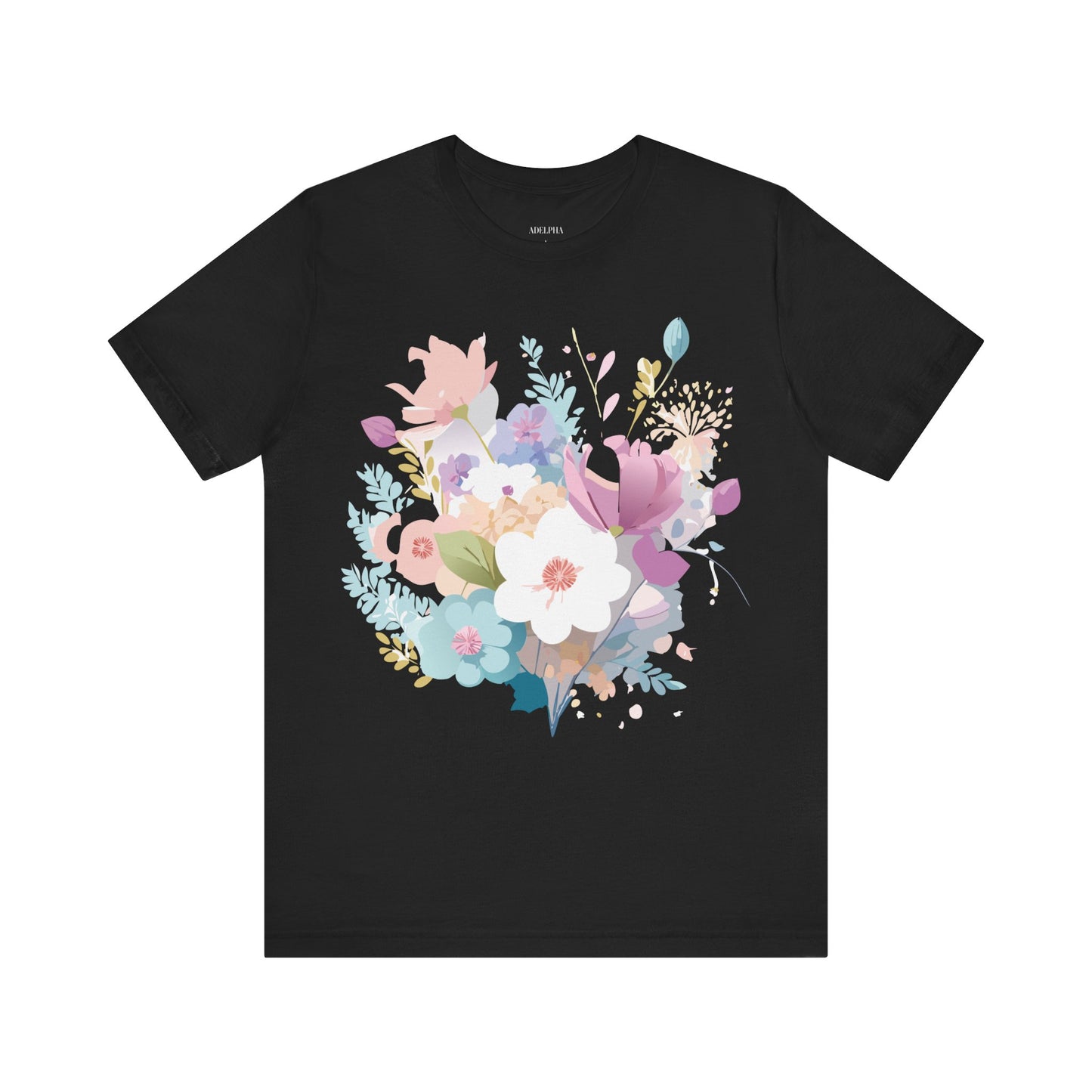 Natural Cotton Tee Shirt with Flowers