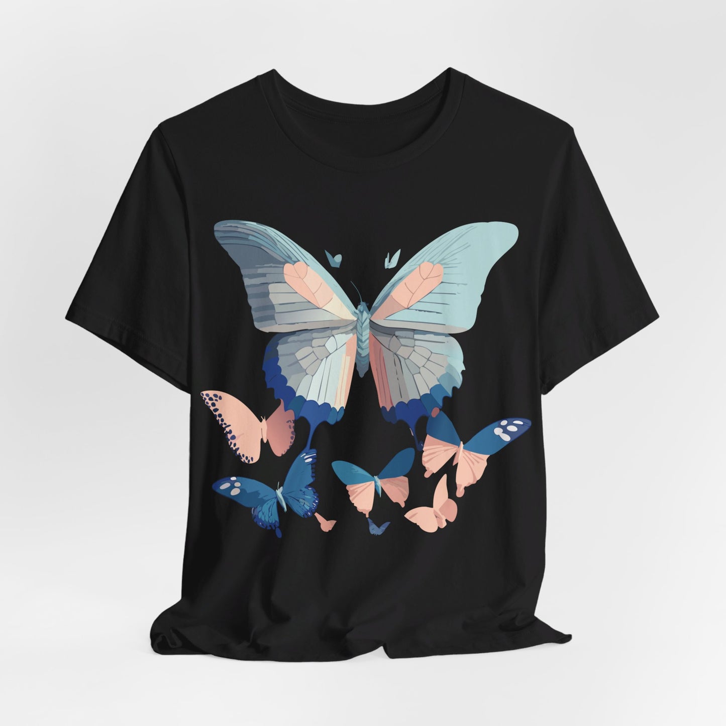 Natural Cotton Tee Shirt with Butterfly