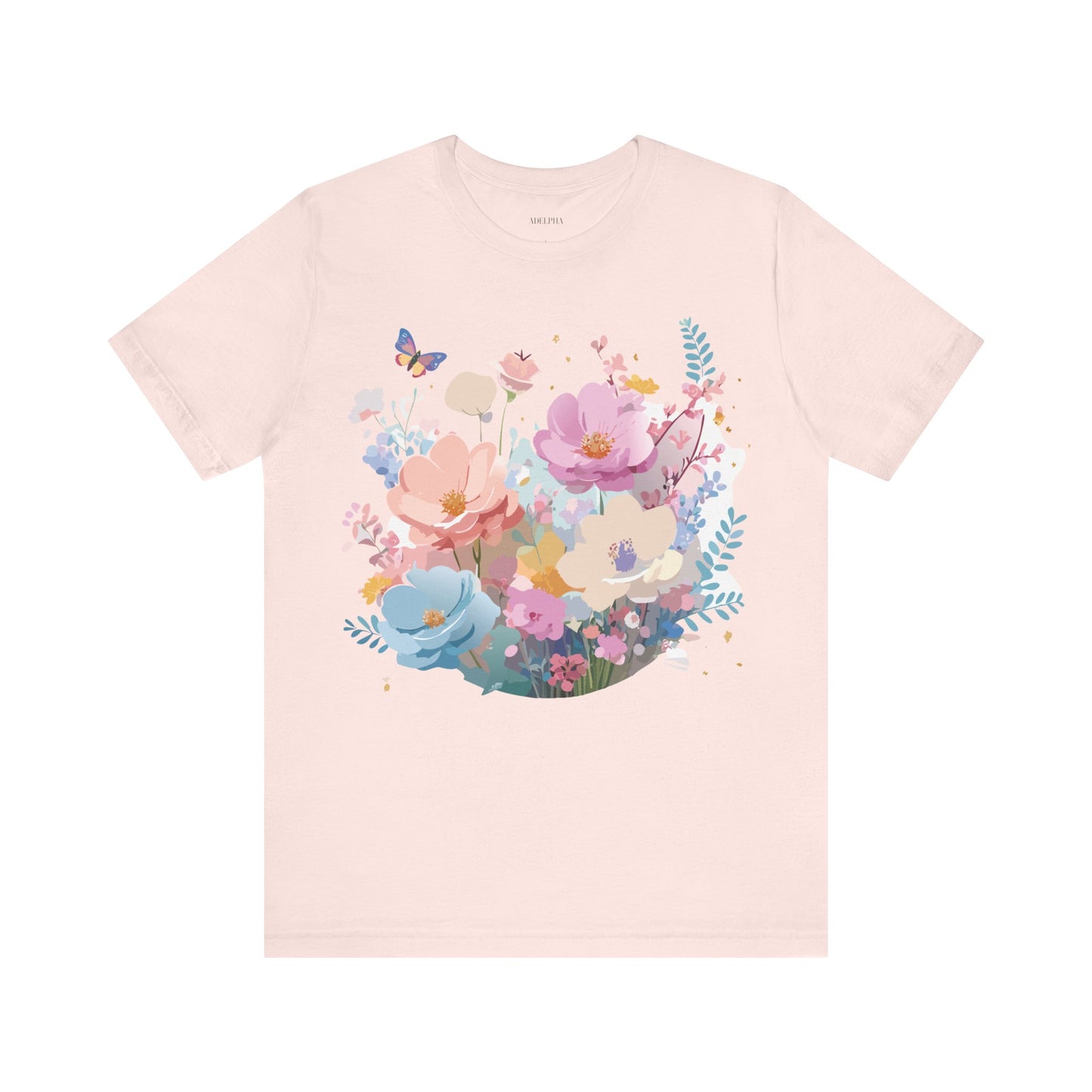 T-Shirt aus natürlicher Baumwolle mit Blumen