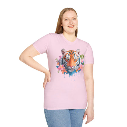 Tiger Shirt Unisex Animal Tee Gildan Softstyle 64000 Cotton Tee