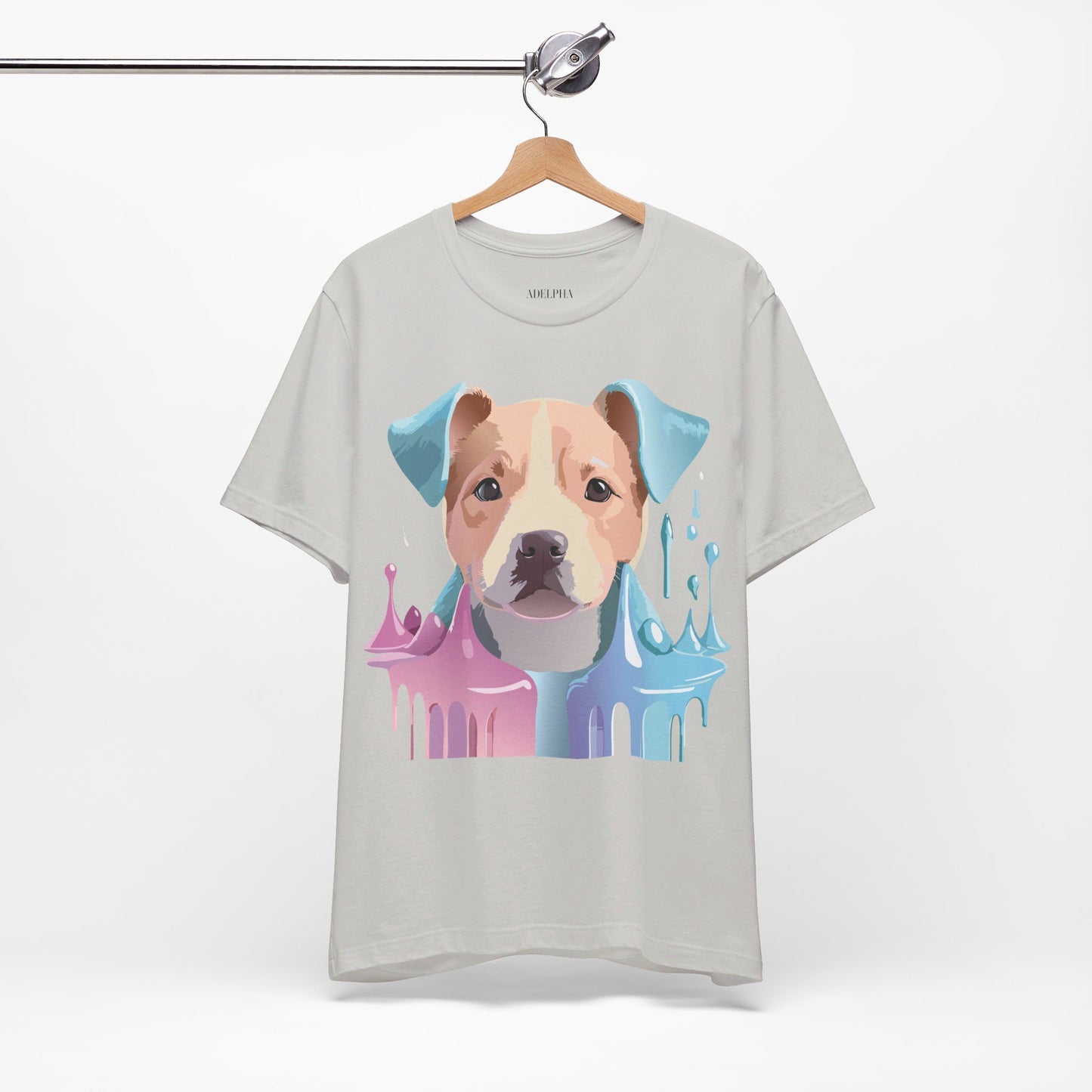 Natural Cotton Tee Shirt with Dog