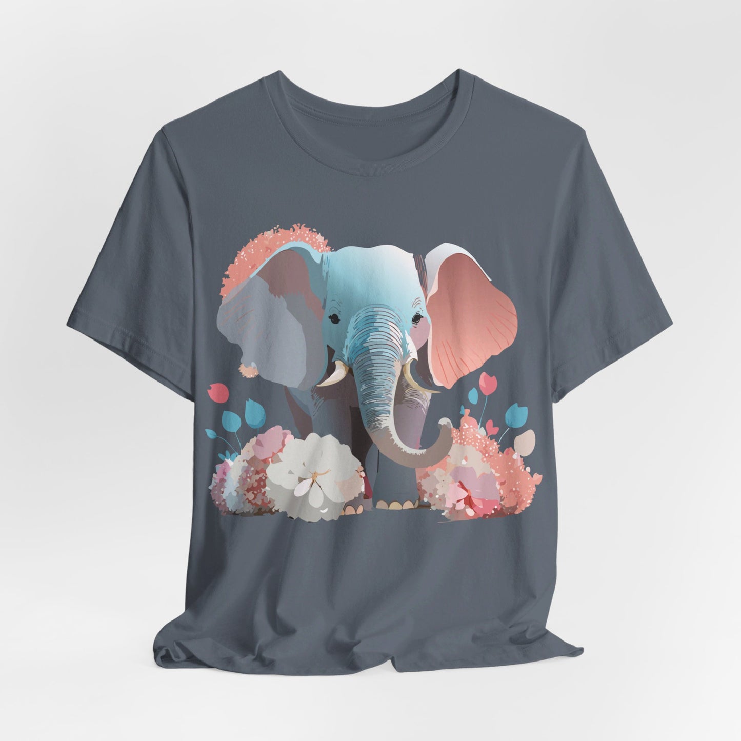 T-shirt en coton naturel avec motif éléphant