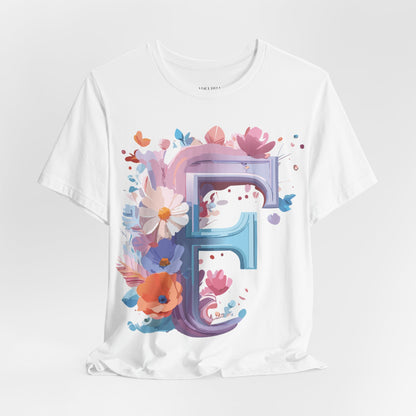 Natural Cotton Tee Shirt - Letters Collection - F Printify