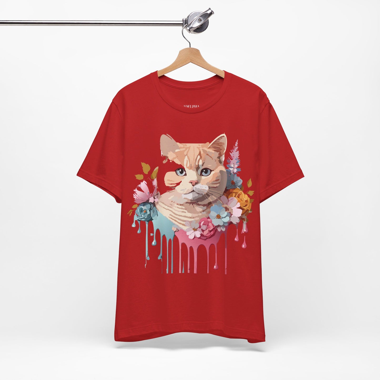 Natural Cotton Tee Shirt with Cat