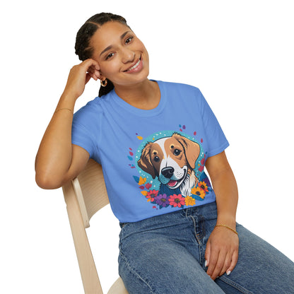 Unisex Dog Shirt Animal Print Tee Gildan Softstyle 64000 Cotton