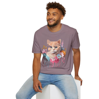 Cat Shirt Unisex Kitten Tee Softstyle Gildan 64000 Cotton Tee