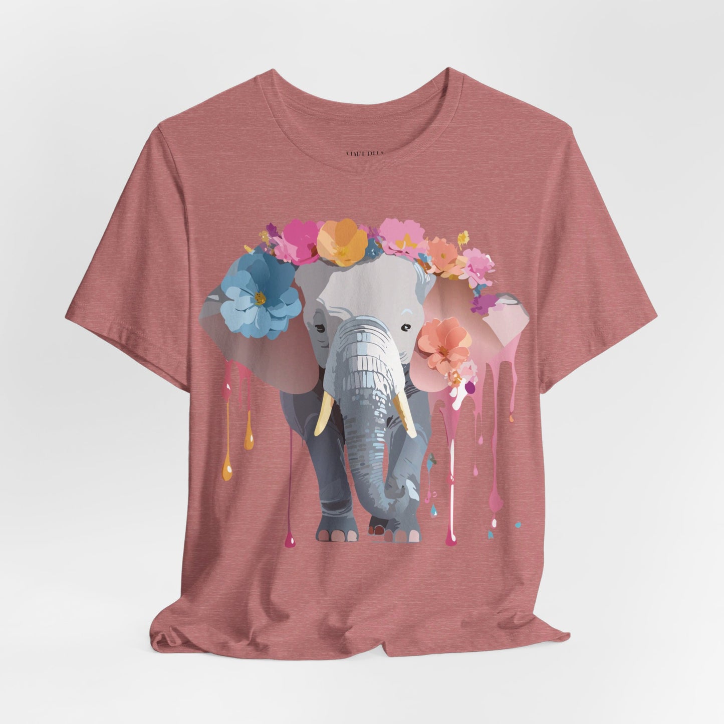 T-shirt en coton naturel avec motif éléphant