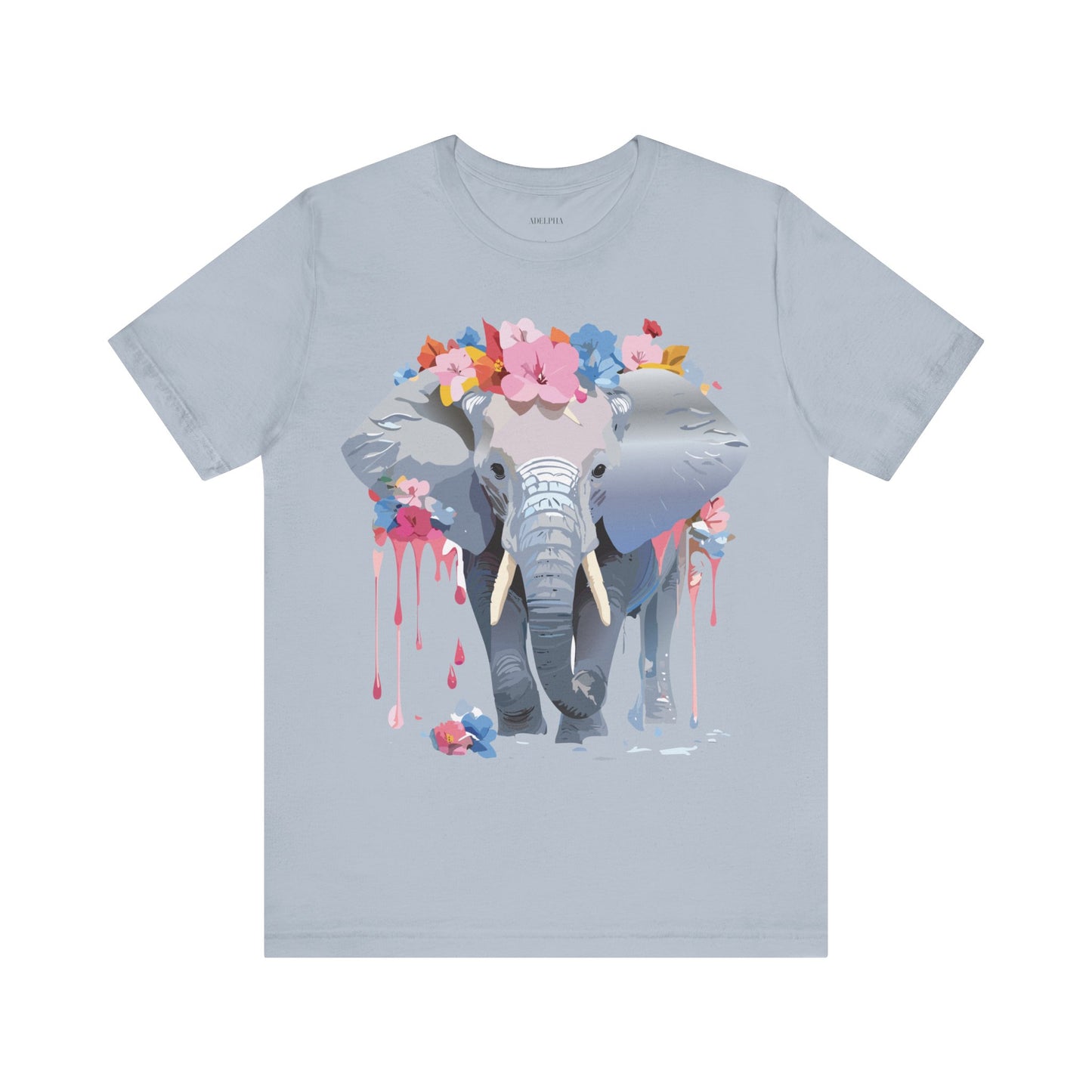 T-shirt en coton naturel avec motif éléphant